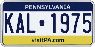 PA license plate KAL1975