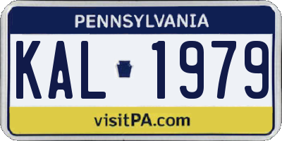 PA license plate KAL1979