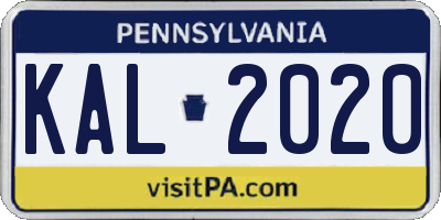 PA license plate KAL2020