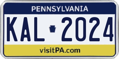 PA license plate KAL2024