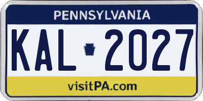 PA license plate KAL2027