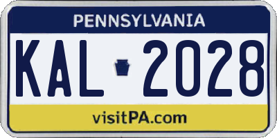 PA license plate KAL2028