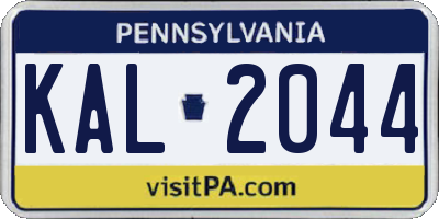 PA license plate KAL2044