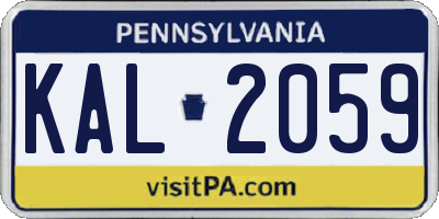PA license plate KAL2059