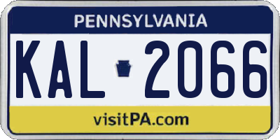 PA license plate KAL2066