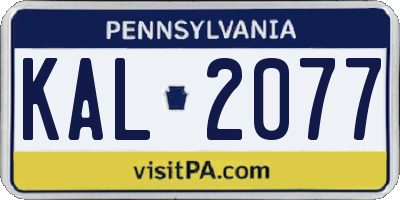 PA license plate KAL2077