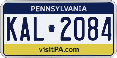 PA license plate KAL2084