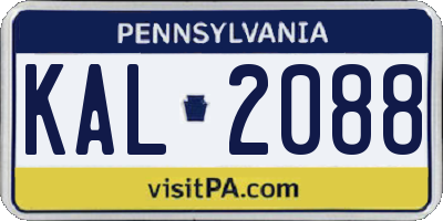 PA license plate KAL2088