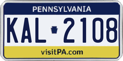 PA license plate KAL2108