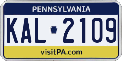 PA license plate KAL2109