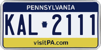 PA license plate KAL2111