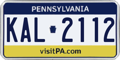 PA license plate KAL2112