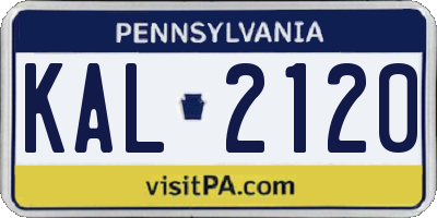 PA license plate KAL2120