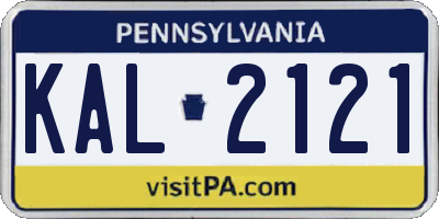 PA license plate KAL2121
