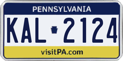 PA license plate KAL2124