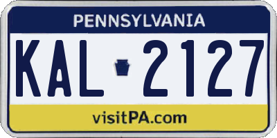 PA license plate KAL2127