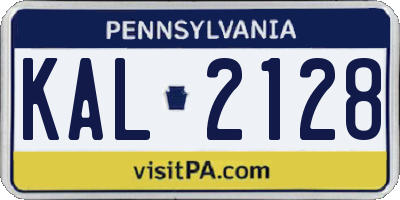 PA license plate KAL2128