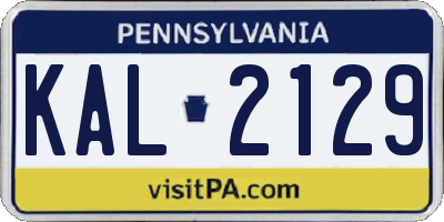 PA license plate KAL2129