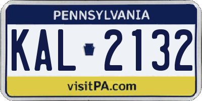 PA license plate KAL2132