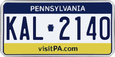 PA license plate KAL2140