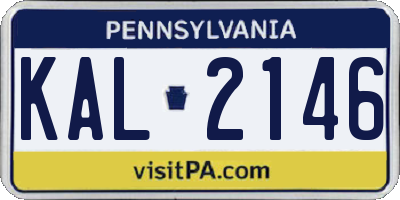 PA license plate KAL2146
