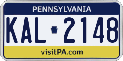PA license plate KAL2148
