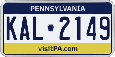 PA license plate KAL2149
