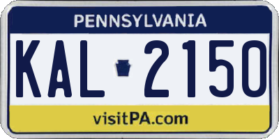 PA license plate KAL2150
