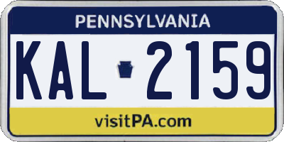 PA license plate KAL2159