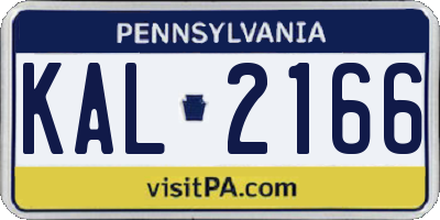 PA license plate KAL2166