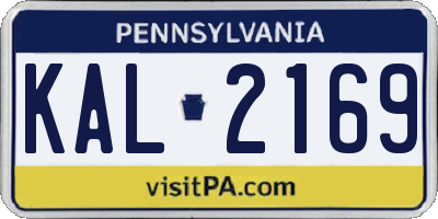 PA license plate KAL2169
