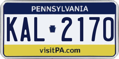 PA license plate KAL2170