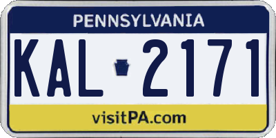 PA license plate KAL2171