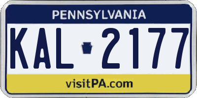 PA license plate KAL2177