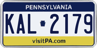 PA license plate KAL2179