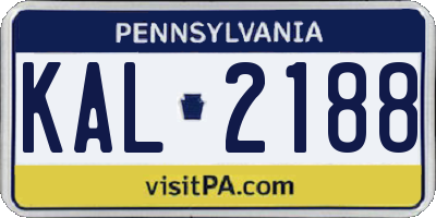 PA license plate KAL2188