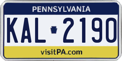 PA license plate KAL2190