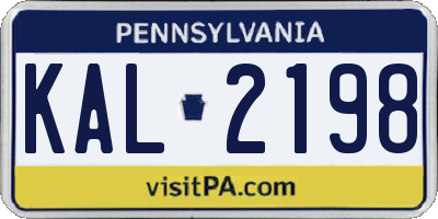 PA license plate KAL2198