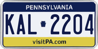 PA license plate KAL2204