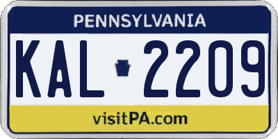 PA license plate KAL2209