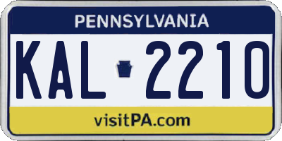PA license plate KAL2210