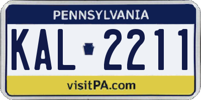 PA license plate KAL2211