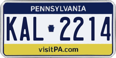 PA license plate KAL2214