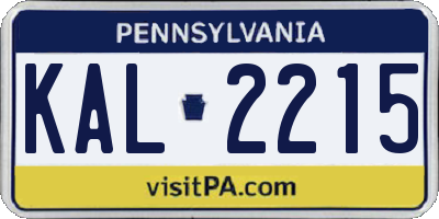 PA license plate KAL2215