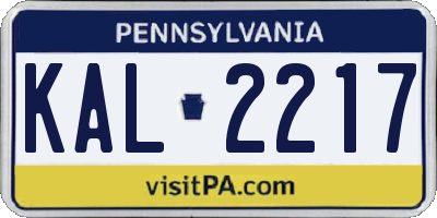 PA license plate KAL2217