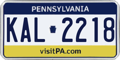 PA license plate KAL2218