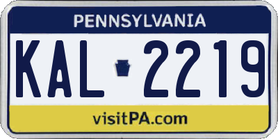PA license plate KAL2219