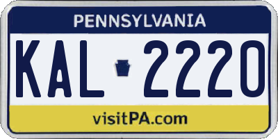 PA license plate KAL2220