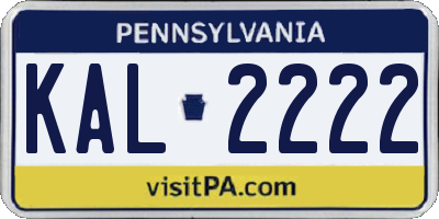 PA license plate KAL2222