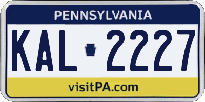 PA license plate KAL2227